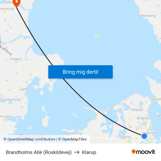 Brandholms Allé (Roskildevej) to Klarup map