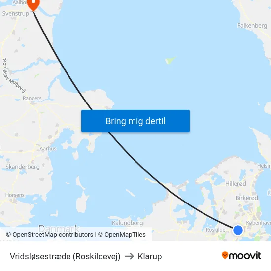 Vridsløsestræde (Roskildevej) to Klarup map