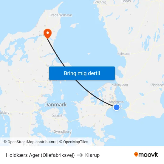 Holdkærs Ager (Oliefabriksvej) to Klarup map