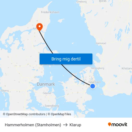 Hammerholmen (Stamholmen) to Klarup map