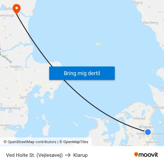 Ved Holte St. (Vejlesøvej) to Klarup map