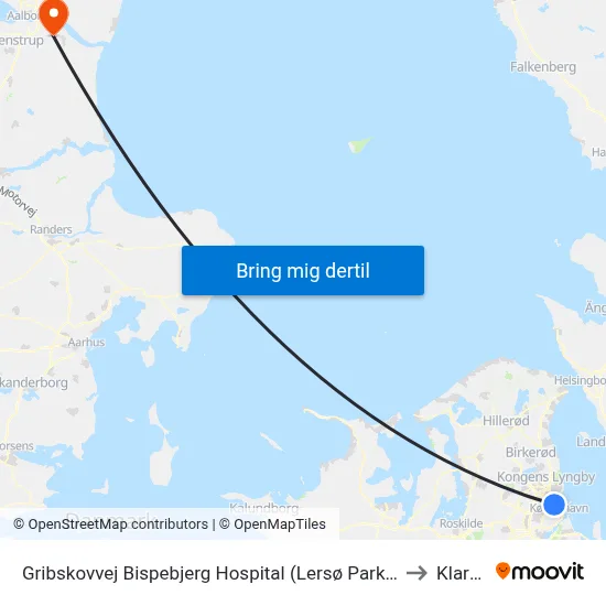Gribskovvej Bispebjerg Hospital (Lersø Parkallé) to Klarup map