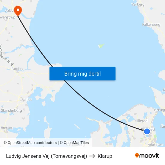 Ludvig Jensens Vej (Tornevangsvej) to Klarup map