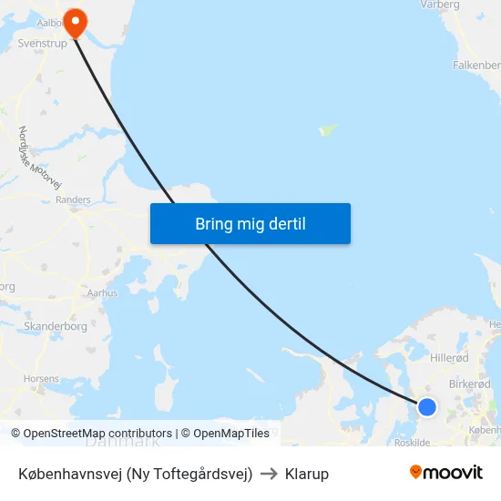 Københavnsvej (Ny Toftegårdsvej) to Klarup map