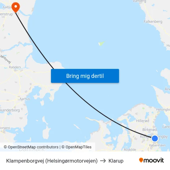 Klampenborgvej (Helsingørmotorvejen) to Klarup map