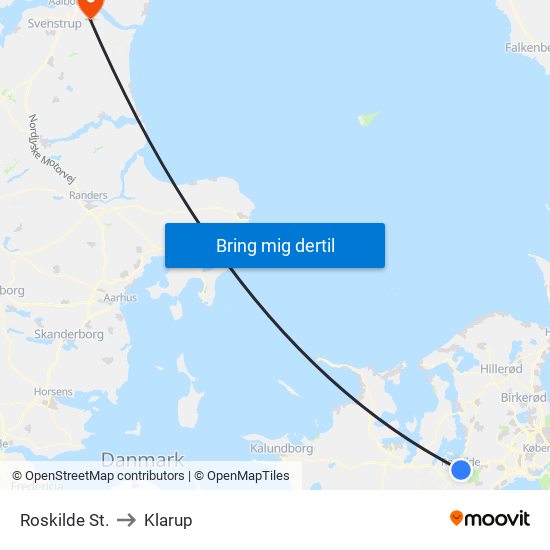 Roskilde St. to Klarup map