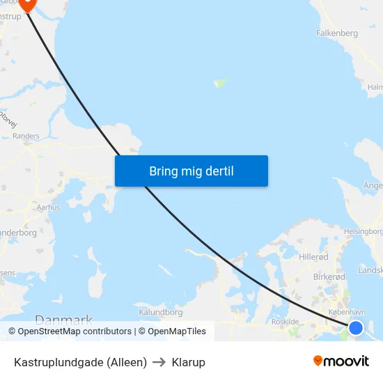Kastruplundgade (Alleen) to Klarup map