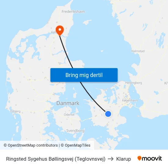 Ringsted Sygehus Bøllingsvej (Teglovnsvej) to Klarup map