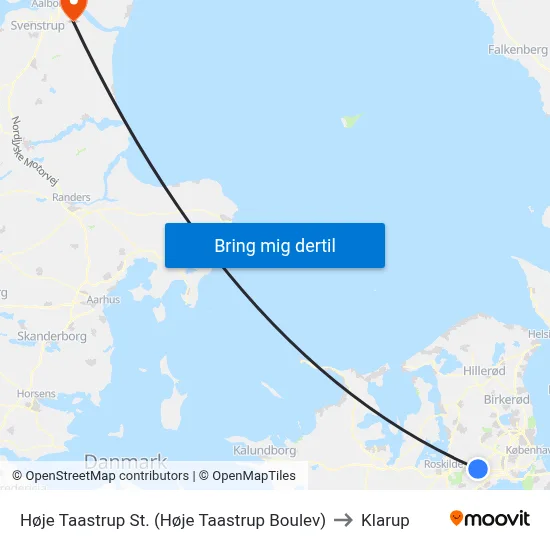 Høje Taastrup St. (Høje Taastrup Boulev) to Klarup map