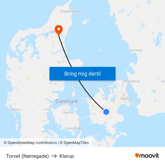 Torvet (Nørregade) to Klarup map