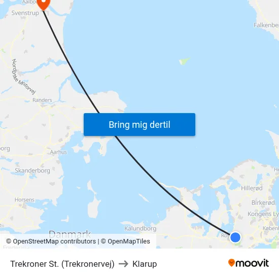 Trekroner St. (Trekronervej) to Klarup map