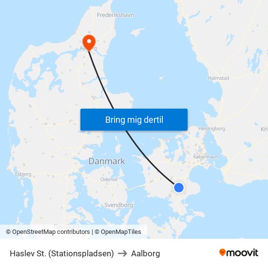 Haslev St. (Stationspladsen) to Aalborg map