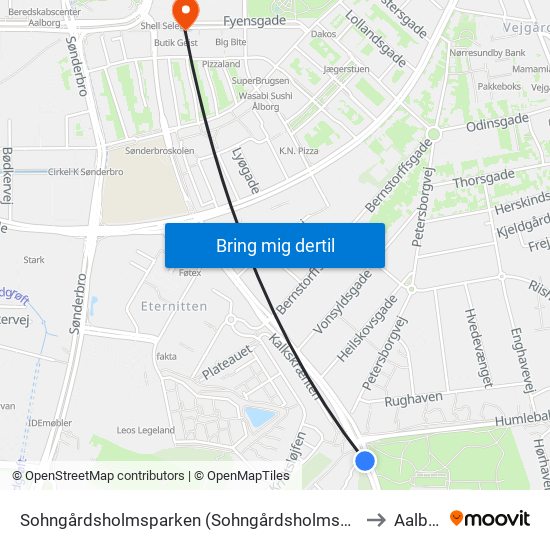 Sohngårdsholmsparken (Sohngårdsholmsvej / Aalborg) to Aalborg map