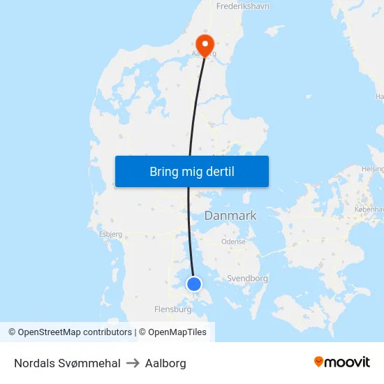 Nordals Svømmehal to Aalborg map
