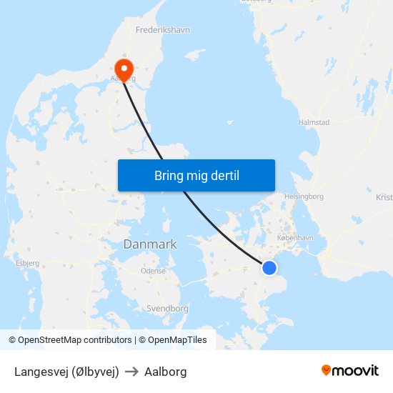 Langesvej (Ølbyvej) to Aalborg map