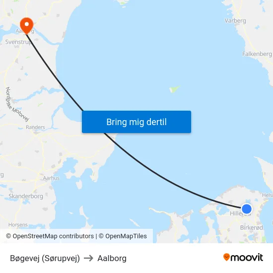 Bøgevej (Sørupvej) to Aalborg map