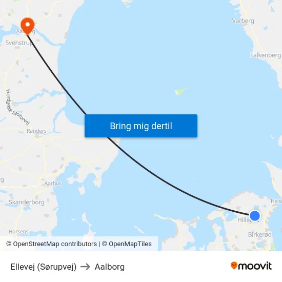 Ellevej (Sørupvej) to Aalborg map