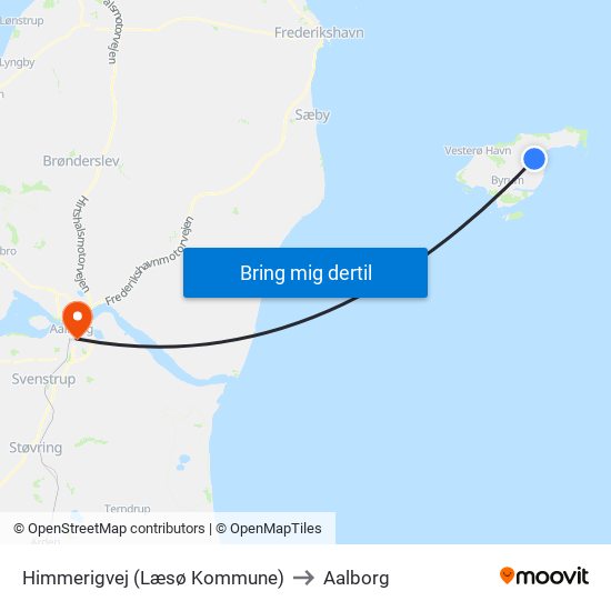 Himmerigvej (Læsø Kommune) to Aalborg map