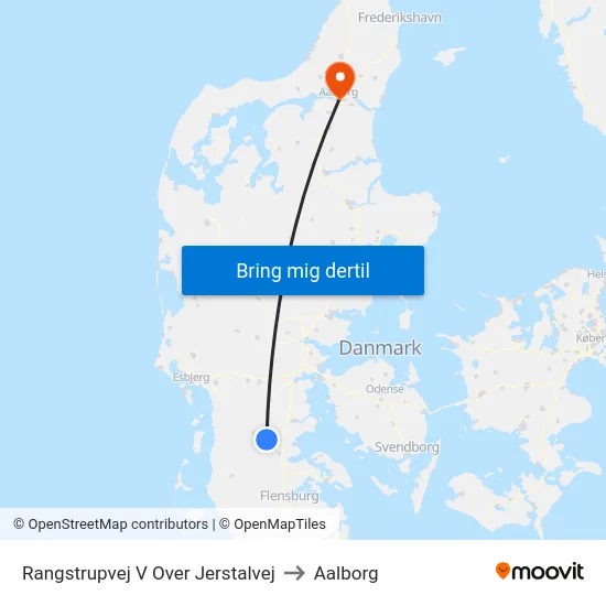 Rangstrupvej V Over Jerstalvej to Aalborg map
