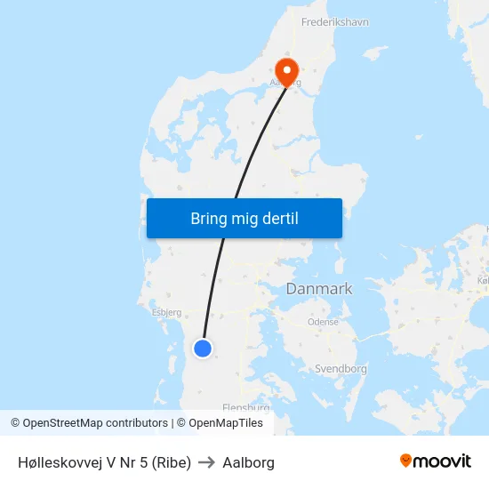 Hølleskovvej V Nr 5 (Ribe) to Aalborg map