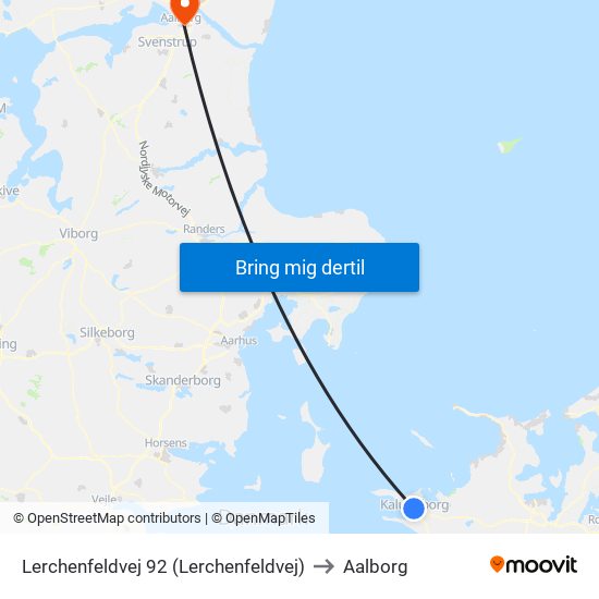 Lerchenfeldvej 92 (Lerchenfeldvej) to Aalborg map