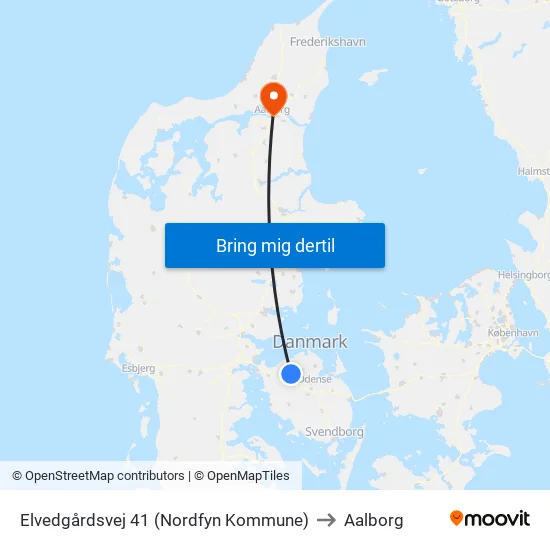 Elvedgårdsvej 41 (Nordfyn Kommune) to Aalborg map