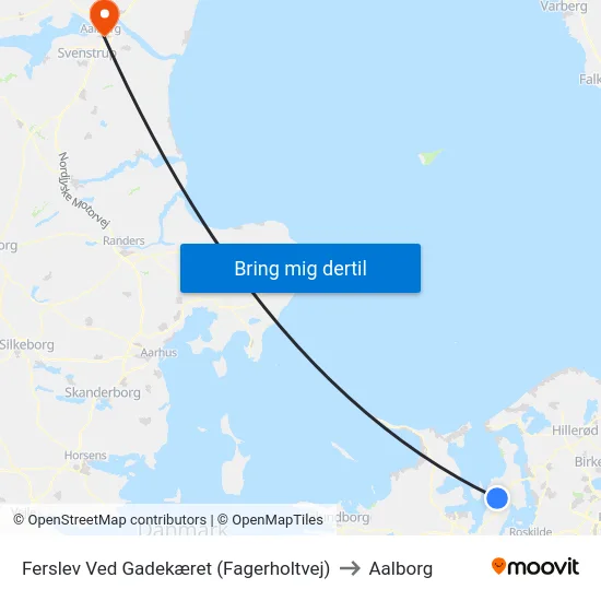 Ferslev Ved Gadekæret (Fagerholtvej) to Aalborg map