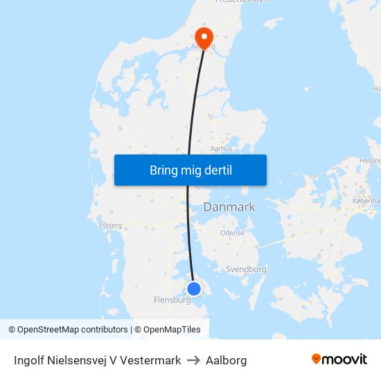 Ingolf Nielsensvej V Vestermark to Aalborg map