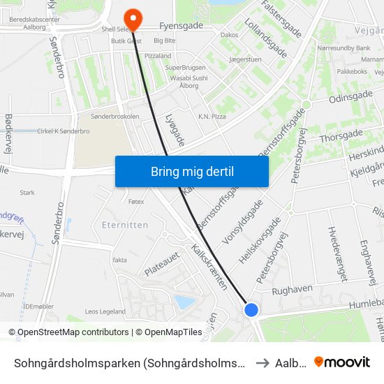 Sohngårdsholmsparken (Sohngårdsholmsvej / Aalborg) to Aalborg map