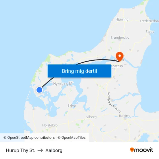 Hurup Thy St. to Aalborg map