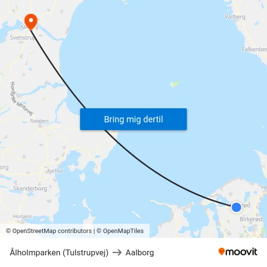 Ålholmparken (Tulstrupvej) to Aalborg map