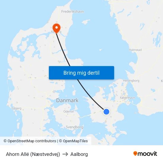Ahorn Allé (Næstvedvej) to Aalborg map
