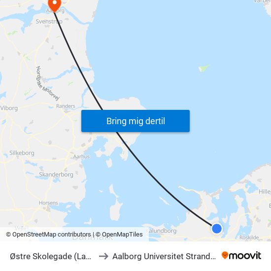 Østre Skolegade (Labæk) to Aalborg Universitet Strandvejen map