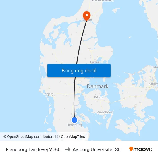 Flensborg Landevej V Søgårdhus to Aalborg Universitet Strandvejen map