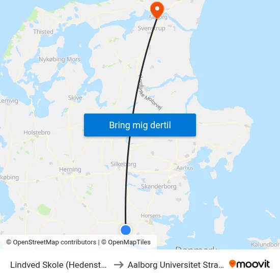 Lindved Skole (Hedensted Kom) to Aalborg Universitet Strandvejen map