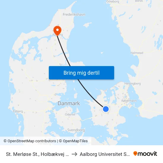 St. Merløse St., Holbækvej (Holbækvej) to Aalborg Universitet Strandvejen map