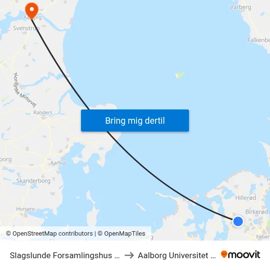 Slagslunde Forsamlingshus (Klokkekildevej) to Aalborg Universitet Strandvejen map
