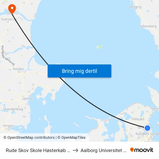 Rude Skov Skole Høsterkøb (Høsterkøbvej) to Aalborg Universitet Strandvejen map