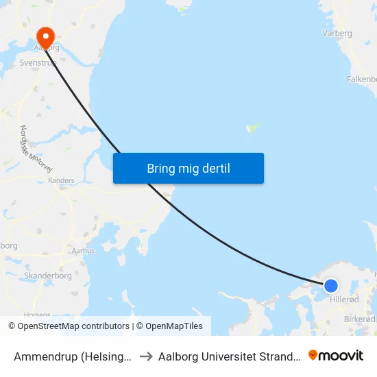 Ammendrup (Helsingevej) to Aalborg Universitet Strandvejen map