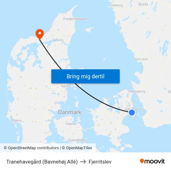 Tranehavegård (Bavnehøj Allè) to Fjerritslev map
