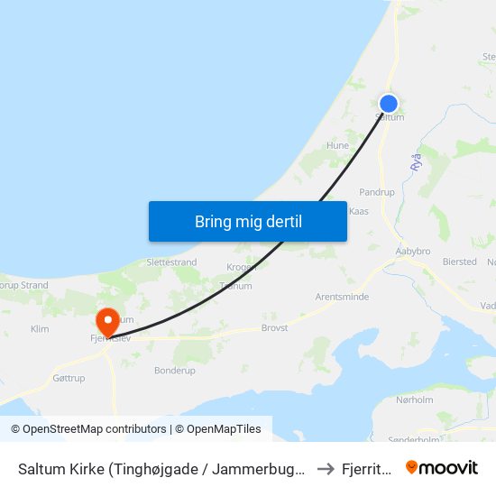 Saltum Kirke (Tinghøjgade / Jammerbugt Komm.) to Fjerritslev map