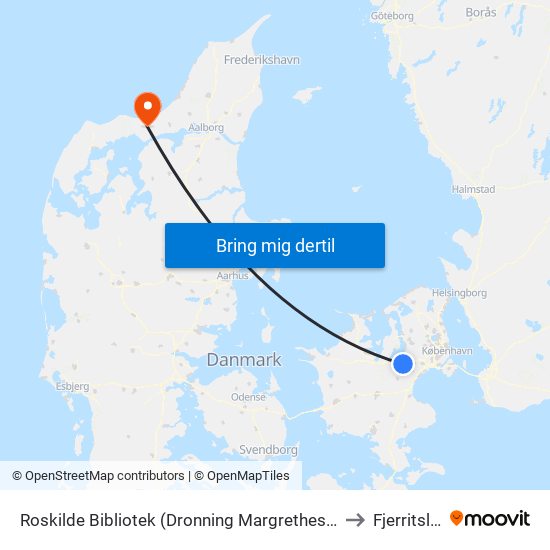 Roskilde Bibliotek (Dronning Margrethes Vej) to Fjerritslev map