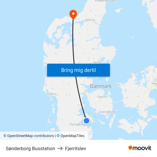 Sønderborg Busstation to Fjerritslev map