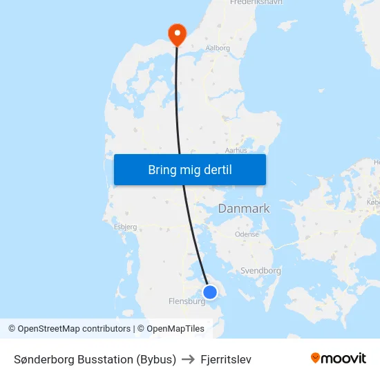 Sønderborg Busstation (Bybus) to Fjerritslev map