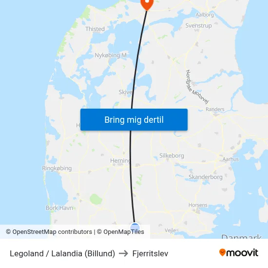 Legoland / Lalandia (Billund) to Fjerritslev map