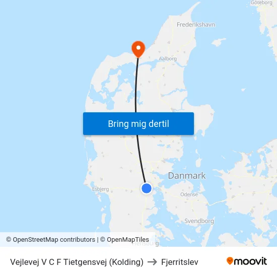Vejlevej V C F Tietgensvej (Kolding) to Fjerritslev map