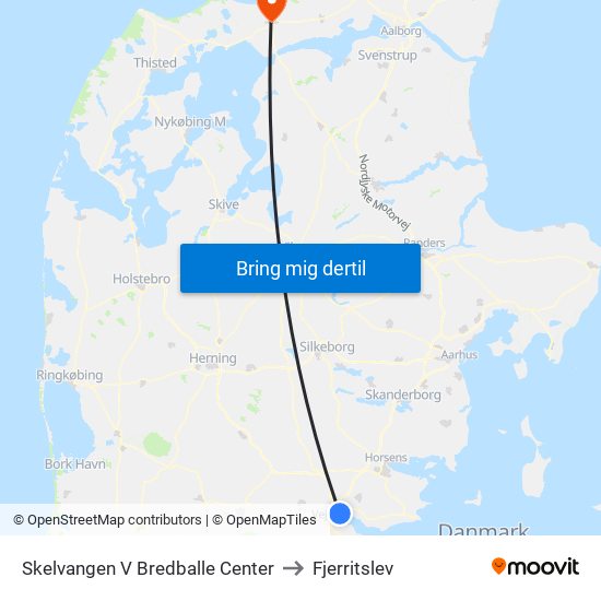 Skelvangen V Bredballe Center to Fjerritslev map