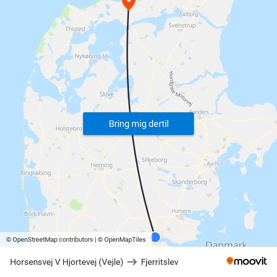 Horsensvej V Hjortevej (Vejle) to Fjerritslev map