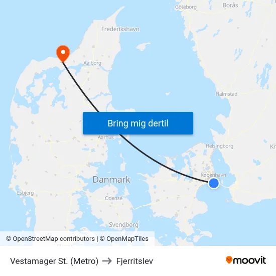 Vestamager St. (Metro) to Fjerritslev map
