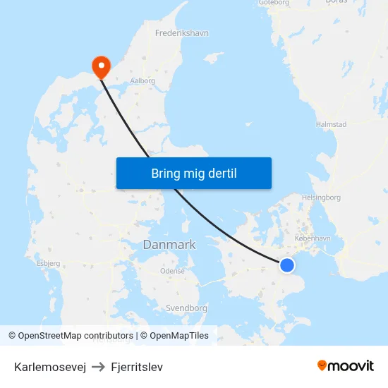 Karlemosevej to Fjerritslev map